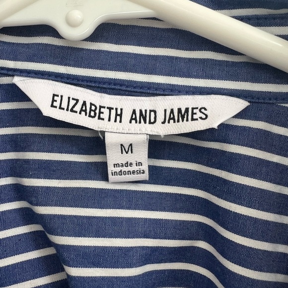 Elizabeth and James Blue and White Button Down-Medium - Picture 3 of 4